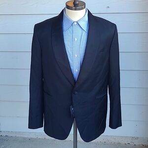 KNOT STANDARD‎ Bespoke Black Super 110s Wool 40 R Sport Coat Tux Jacket NEW